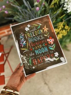 Flowers And The Moon Print