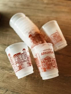 University Of Arkansas Campus Skyline Reusable Cups