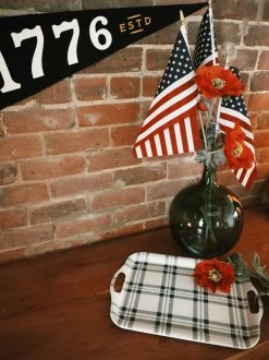 Navy Plaid Reusable Bamboo Serving Tray -Fashion Home Store image d243072b 97a1 4b14 b441 061500ddf6ed