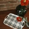 Navy Plaid Reusable Bamboo Serving Tray