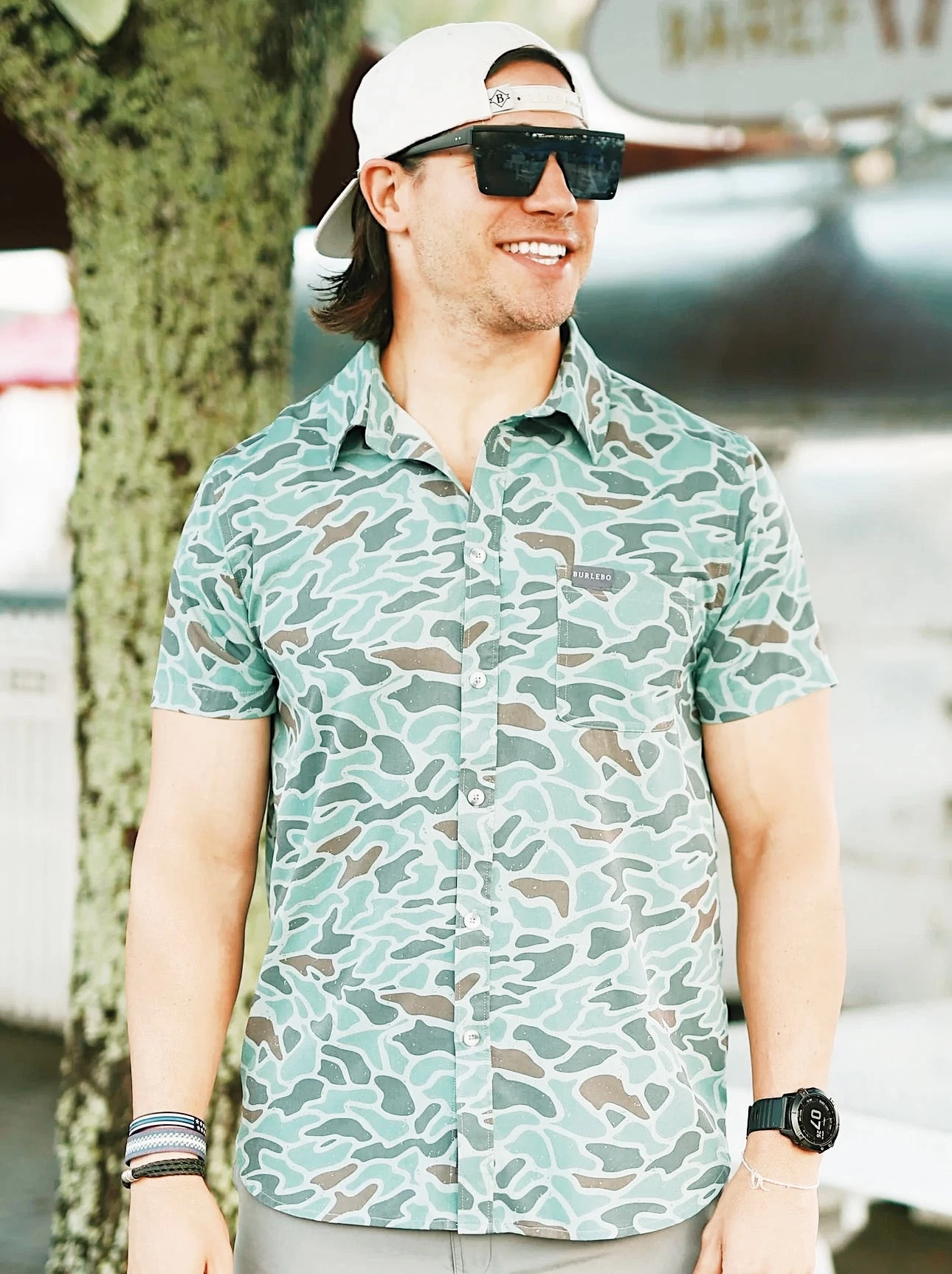 Burlebo: Performace SS Button Up - Retro Duck Camo 2 Burlebo: Performace SS Button Up - Retro Duck Camo - Image 2