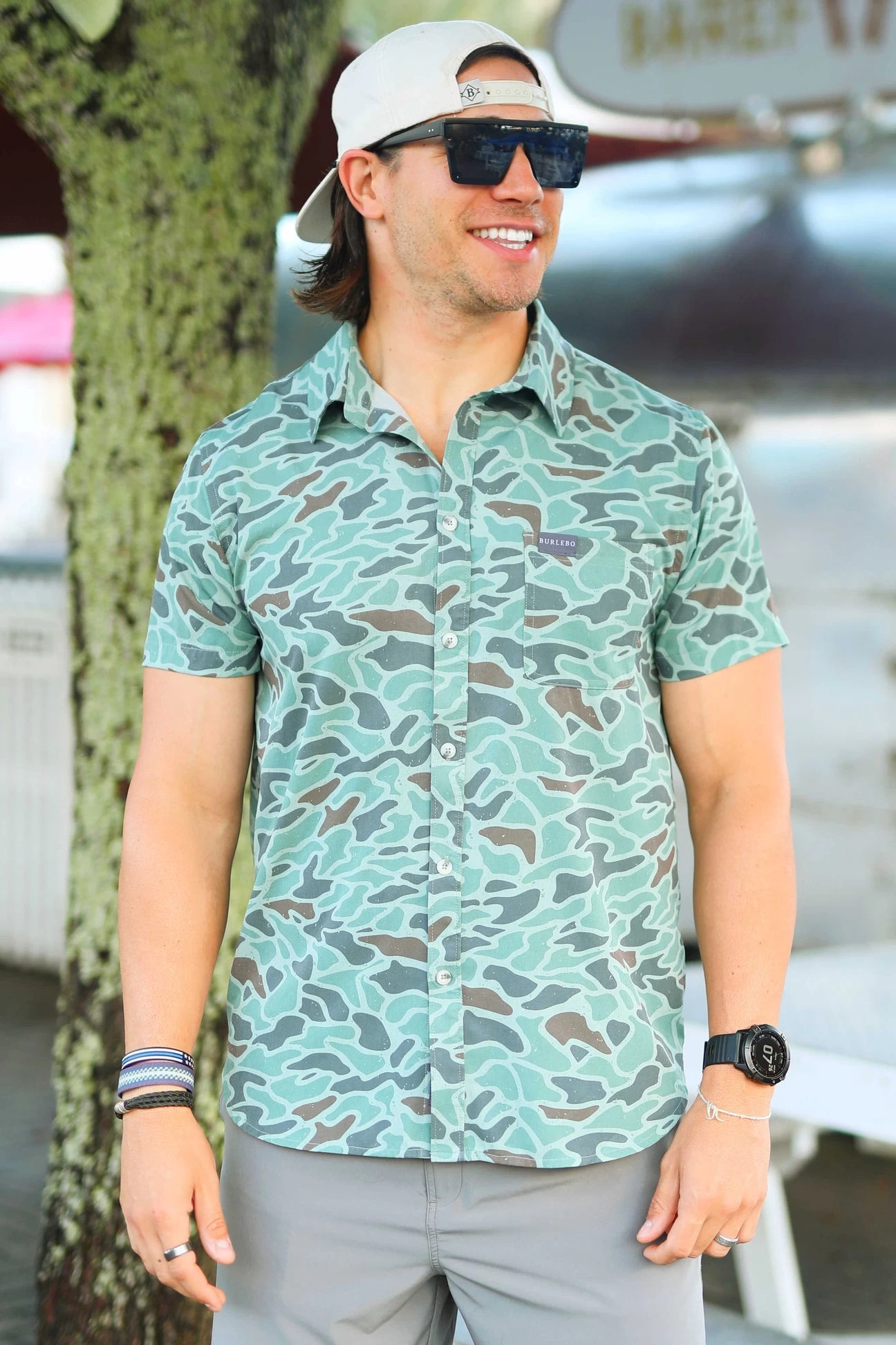 Burlebo: Performace SS Button Up - Retro Duck Camo 3 Burlebo: Performace SS Button Up - Retro Duck Camo - Image 3